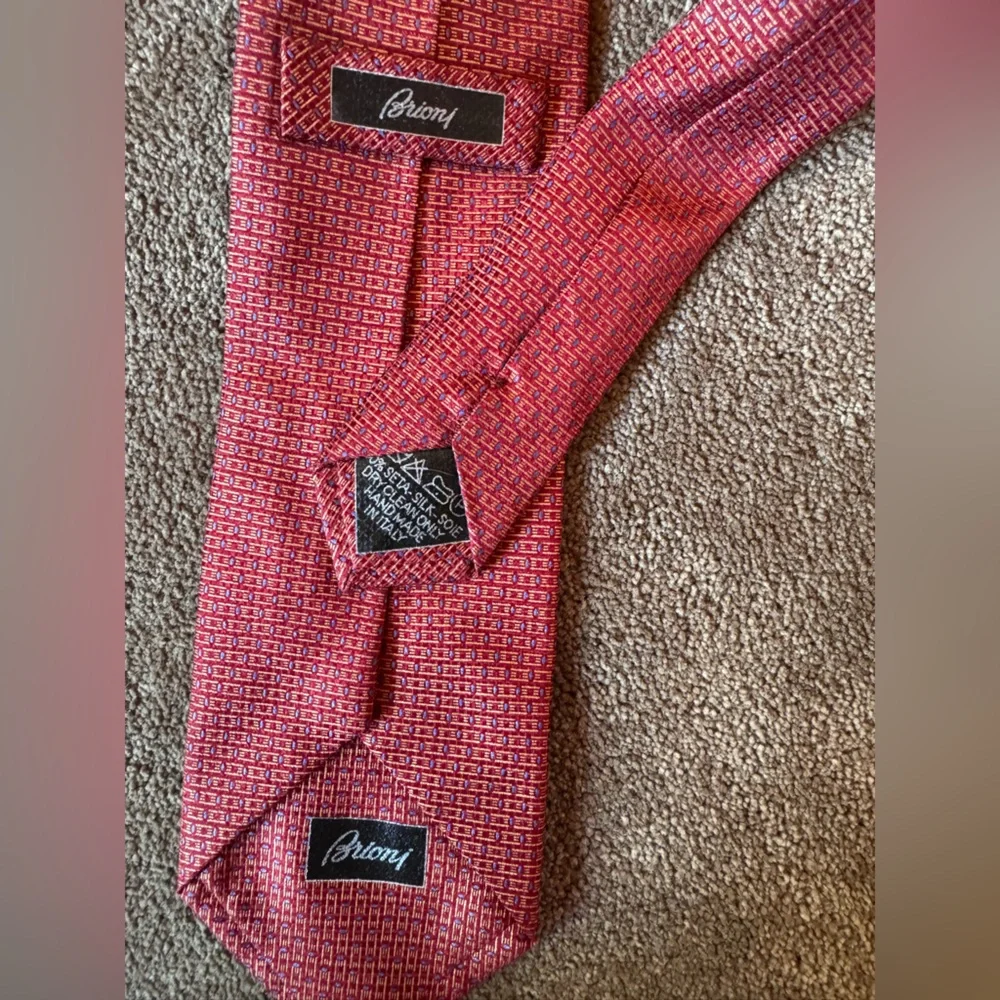 Brioni Red & Blue Italian made tie